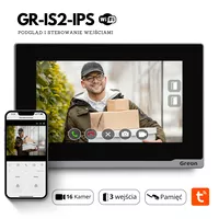 GR-OS10K(G) GR-IS2 IPS switch breloki Wideodomofon PREMIUM WiFi IP Greon, Android10, z Tuya, 16 CCTV, zdjęcia, filmy, natynkowy, z szyfratorem, czytnik 125KHz i 13,56MHz, brama i furtka, czarny - 11