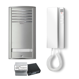 P1 AU1 Zestaw domofonowy ELFON ( Eltcrac ) stacja bramowa, unifon, jednorodzinny srebrny