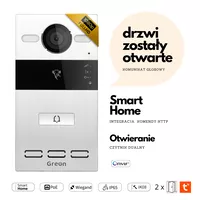 GR-OS10-1B GR-IS2 IPS + 3 breloki Wideodomofon PREMIUM WiFi IP Greon  Android10 Tuya, 16 CCTV zdjęcia filmy natynkowy aluminium, czytnik 125KHz i 13,56MHz, brama i furtka, czarny - 11