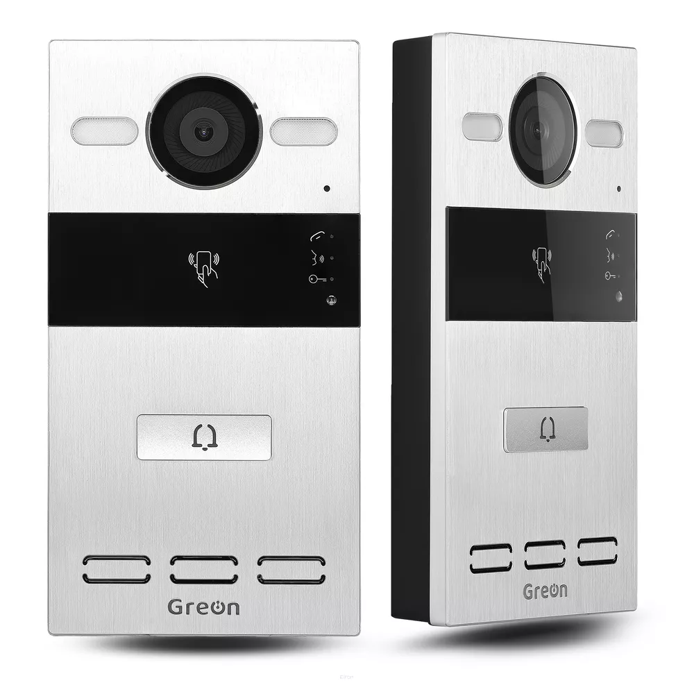 GR-OS10-1B Wideodomofon Greon PoE natynkowy, obsługa zdalna Tuya Smart, dualny czytnik 125KHz i 13,56MHz, brama i furtka, kamera szerokokątna, obudowa aluminium, jednorodzinny