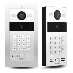 GR-OS10KP Wideodomofon Greon PoE podtynkowy, z szyfratorem, obsługa zdalna Tuya Smart, dualny czytnik 125KHz i 13,56MHz, brama i furtka, kamera szerokokątna, obudowa aluminium